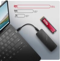 AXAGON EEM2-40G M.2 NVMe USB-C 3.2 Gen 2x2 Külső SSD Ház - Fekete