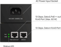 TP-Link POE370S Omada 10G 2-port PoE++ Injector - Fekete