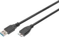 Digitus AK-300116-010-S USB-A apa - Micro USB-B 3.2 Gen 1 apa Adatkábel 1m - Fekete