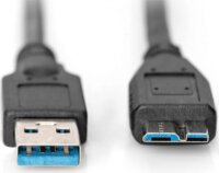 Digitus AK-300116-010-S USB-A apa - Micro USB-B 3.2 Gen 1 apa Adatkábel 1m - Fekete
