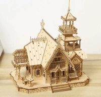 Multiversum Villa Fényhatásokkal 3D fa építőjáték