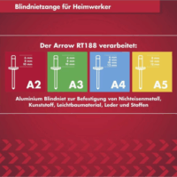 Arrow RT188K Kézi Szegecselő Szerszám - Fekete / Piros