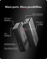 ICY BOX Heart RAID IB-RD2818DK-40G Dual M.2 NVMe USB4 / Thunderbolt 3 Külső RAID SSD Ház és Dokkoló Állomás - Fekete