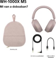 Sony WH-1000XM5 Bluetooth / Vezetékes Fejhallgató Headset - Rózsaszín