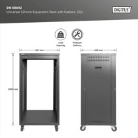 Digitus 19" DN-48002 Univerzális Álló Rack Szekrény 21U 507x460mm - Fekete