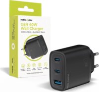Mobile Origin MO13 USB-A / 2x USB-C Hálózati Gyorstöltő Adapter 40W - Fekete
