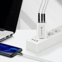 EverActive SC-655Q USB-A / 2x USB-C Hálózati Gyorstöltő Adapter 65W - Fehér