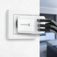 EverActive SC-655Q USB-A / 2x USB-C Hálózati Gyorstöltő Adapter 65W - Fehér