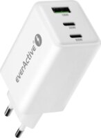 EverActive SC-655Q USB-A / 2x USB-C Hálózati Gyorstöltő Adapter 65W - Fehér
