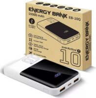 EverActive EB-10Q Powerbank 10000mAh 22,5W LCD Kijelzővel - Fehér