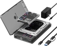 Icy Box IB-3882MSCL-CU31 Spade Clone 3882 HDD/SSD Dokkoló és Klónozó Állomás (USB-C - SATA / M.2 NVMe)