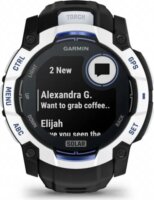Garmin Instinct 3 Solar Okosóra 50mm Fekete/Kék Szilikon Szíjjal - Fehér