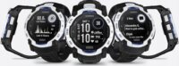 Garmin Instinct 3 Solar Okosóra 50mm Fekete/Kék Szilikon Szíjjal - Fehér