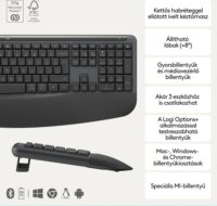 Logitech MK880 Signature Comfort Plus Wireless Billentyűzet + Egér HUN - Grafitszürke