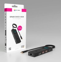 ICY BOX IB-DK4038-LCD Univerzális USB-C Laptop Dokkoló Állomás LCD Kijelzővel 100 Watt