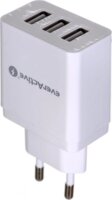 EverActive SC-300 3x USB Hálózati Töltő Adapter 17W - Fehér