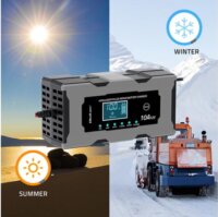 Qoltec 52493 Intelligens Akkumulátor Töltő AGM / GEL / LiFePO4 Akkukhoz LCD Kijelzővel