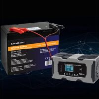 Qoltec 52493 Intelligens Akkumulátor Töltő AGM / GEL / LiFePO4 Akkukhoz LCD Kijelzővel
