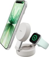 Belkin WIZ043KQSD UltraCharge Qi2 2in1 Mágneses Wireless Töltő Állvánnyal 25W - Bézs