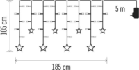 Emos DCGW12 beltéri csillagok LED karácsonyi fényfüggöny 185x105 cm - Meleg fehér