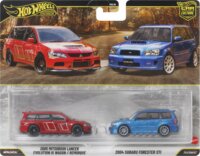 Mattel Hot Wheels 2005 Mitsubishi Lancer és 2004 Subaru Forester deluxe kisautó szett