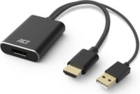 ACT AC7536 HDMI / USB-A apa - DisplayPort anya Átalakító Adapter - Fekete