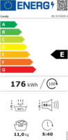 Candy BS H11N1B-S Hőszivattyús Szárítógép 11kg 176kWh - Fehér
