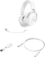 HP HyperX Cloud III S Wireless Gamer Fejhallgató - Fehér