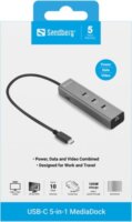 Sandberg 136-78 Univerzális 5in1 USB-C Notebook Dokkoló Állomás 100 Watt