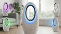 Savio AD-03 LED oszcilláló Oszlop ventilátor - Fehér