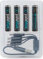 Paleblue PB-AAA-C Újratölthető Lítium Ceruzaelem AAA USB-C 600mAh 1.5V Töltőkábellel (4db/csomag)