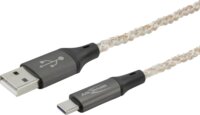 Ansmann 1700-0158 USB-A apa - USB-C apa LED Adat és Töltőkábel 60 Watt 1m - Fekete
