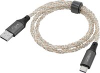 Ansmann 1700-0158 USB-A apa - USB-C apa LED Adat és Töltőkábel 60 Watt 1m - Fekete