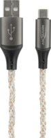 Ansmann 1700-0158 USB-A apa - USB-C apa LED Adat és Töltőkábel 60 Watt 1m - Fekete