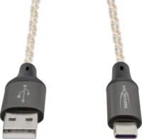 Ansmann 1700-0158 USB-A apa - USB-C apa LED Adat és Töltőkábel 60 Watt 1m - Fekete