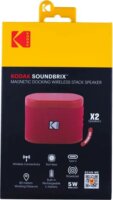 Kodak BRIXRD2 Soundbrix 2.0 Mini Hordozható Bluetooth Hangszóró 10W 2db - Piros