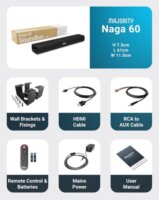 Majority Naga 60 Soundbar 2.1 Hangprojektor 120W - Fekete
