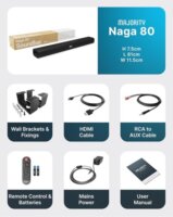 Majority Naga 80 Soundbar 2.1 Hangprojektor 140W - Fekete