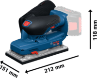 Bosch GSS18V-18 Akkus Rezgőcsiszoló 18V 92 x 182 mm (Akku és töltő nélkül)