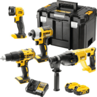 DeWalt DCK440P2T Akkus Ütvecsavarozó + Fúró-Csavarozó + Fúrókalapács + Munkalámpa + 2x 18V Akku + Koffer