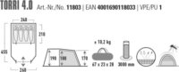High Peak Torri 4.0 4 személyes Családi sátor 455 x 260 x 195 cm - Szürke / Zöld