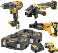DeWalt DCK327P2T-QW Akkus Fúró-Csavarozó + Fúrókalapács + Sarokcsiszoló + 2x 18V Akku + Koffer