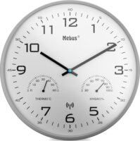 Mebus 52842 Rádióvezérelt fali óra Ø 30cm - Fehér / Szürke