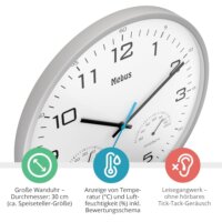 Mebus 16182 Quarz Falióra Ø 30cm - Szürke