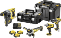 DeWalt DCK428P3T Akkus Fúró-Vésőkalapács + Ütvefúró + Sarokcsiszoló + Ütvecsavarozó + 3x 18V Akku + Koffer