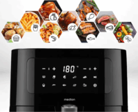 Medion Life MD 11740 E40 AirFryer Okos Forrólevegős sütő 5,2L 2100 Watt - Fehér