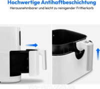 Medion Life MD 11740 E40 AirFryer Okos Forrólevegős sütő 5,2L 2100 Watt - Fehér