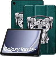 Tech-Protect TP608052 Samsung Galaxy Tab A9+ 11" X210/X215/X216 Tablet Tok - Sötétzöld / Cica Mintás
