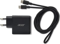 Acer ZL.ADTCC.00J GaN USB-A / 2x USB-C Hálozati Gyorstöltő Adapter 67W + USB-C Kábel 2m - Fekete