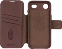 Decoded MagSafe Apple iPhone 17 Air Kártyatartós Flip Bőr Telefon Tok - Barna